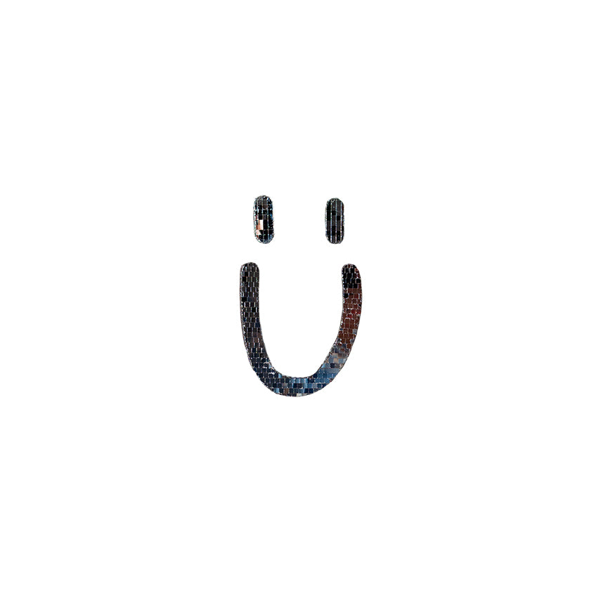 Glitzer Smiley Wandobjekt aus Glasmosaik | Handmade Deko